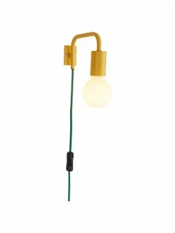 Applique murale jaune avec câble vert Cascais, larg. 20 x haut. 12 cm -Enfants & bébé Soldes 2022 Applique murale jaune avec cable vert Cascais 3