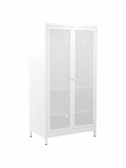 Armoire 2 portes bois blanc Hilla, larg. 85 x haut. 162 cm