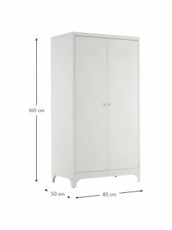 Armoire blanche en métal à 2 portes Bologna, larg. 85 x haut. 160 cm -Enfants & bébé Soldes 2022 Armoire blanche en metal a 2 portes Bologna 2