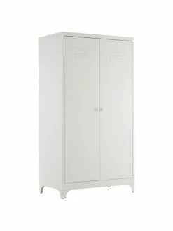 Armoire blanche en métal à 2 portes Bologna, larg. 85 x haut. 160 cm