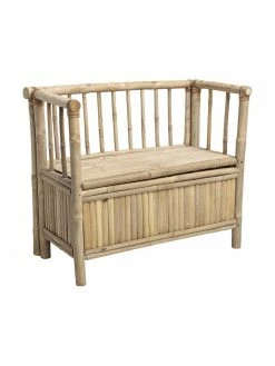 Bloomingville mini Banc avec rangement bambou Samin, larg. 82 x haut. 71 cm