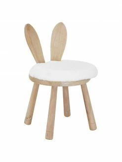 Chaise en bois avec coussin enfant Bunny, larg. 34 x haut. 55 cm
