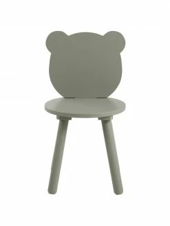 Chaise verte en bois pour enfant Beary, 2 pièces, larg. 30 x haut. 58 cm