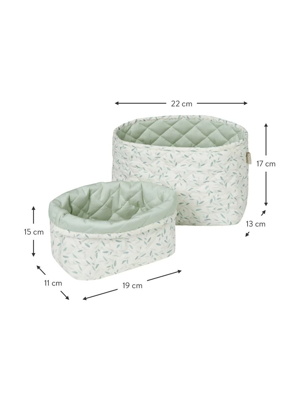 Cam Cam Copenhagen Corbeille de rangement coton bio Green Leaves , 2 élém., Lot de différentes taillesDisponibilité limitée 5 Cam Cam Copenhagen Corbeille de rangement coton bio Green Leaves , 2 élém., Lot de différentes taillesDisponibilité limitée – Image 3