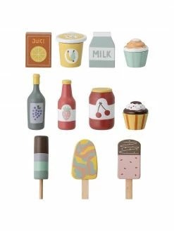 Bloomingville mini Ensemble jouets en bois Food, 11 élém., larg. 6 x haut. 10 cmDisponibilité limitée