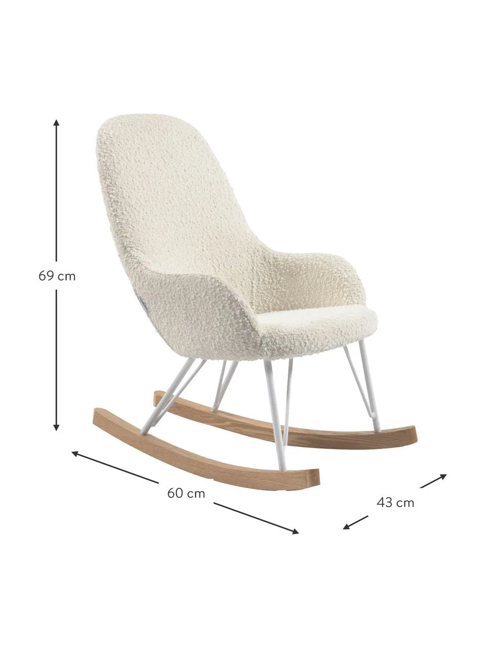 Fauteuil à bascule tissu bouclé Joey, larg. 43 x prof. 60 cmSeulement 1 produit disponible 5 Fauteuil à bascule tissu bouclé Joey, larg. 43 x prof. 60 cmSeulement 1 produit disponible – Image 3