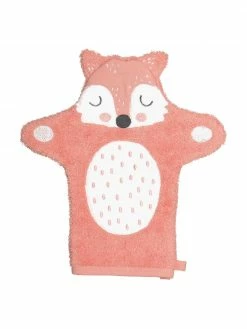 Södahl Gant de toilette enfant coton bio Fox, larg. 21 x long. 26 cm