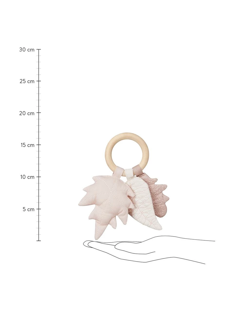 Cam Cam Copenhagen Hochet en coton bio Leaves, larg. 8 x long. 17 cm 4 Cam Cam Copenhagen Hochet en coton bio Leaves, larg. 8 x long. 17 cm – Image 2