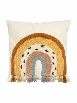 Housse de coussin 45x45 broderie arc-en-ciel Tadea, larg. 45 x long. 45 cm