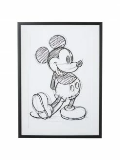Impression numérique encadrée Mickey, larg. 50 x haut. 70 cm