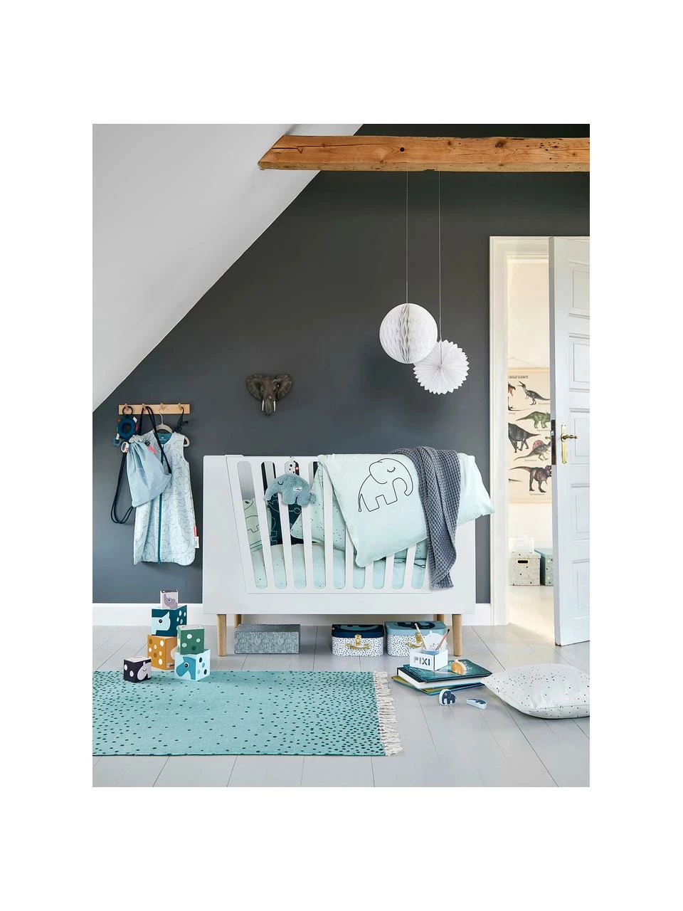 Linge de lit Dreamy Dots, larg. 100 x long. 140 cm + 1 housse de coussin 40 x 60 cm 4 Linge de lit Dreamy Dots, larg. 100 x long. 140 cm + 1 housse de coussin 40 x 60 cm – Image 2