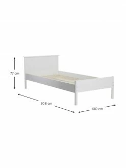 Lit en bois blanc pour enfant Girona, 90 x 200 cm -Enfants & bébé Soldes 2022 Lit en bois blanc pour enfant Girona 2