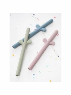 Pailles en silicone Peekaboo, 5 élém., Long. 14 cm -Enfants & bébé Soldes 2022 Pailles en silicone Peekaboo 5 elem 1