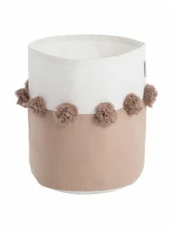 Panier de rangement avec pompons Seashell, Ø 22 x haut. 25 cm