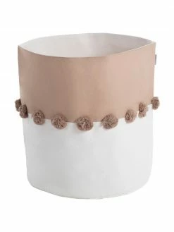 Panier de rangement avec pompons Seashell, Ø 37 x haut. 40 cm