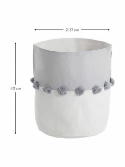 Panier de rangement avec pompons Stone, Ø 37 x haut. 40 cm -Enfants & bébé Soldes 2022 Panier de rangement avec pompons Stone 2