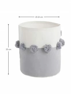 Panier de rangement avec pompons Stone, Ø 22 x haut. 25 cm -Enfants & bébé Soldes 2022 Panier de rangement avec pompons Stone 5