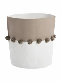 Panier de rangement avec pompons Tan, Ø 37 x haut. 40 cm