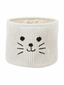 Panier de rangement coton Chaton, Ø 32 x haut. 27 cm