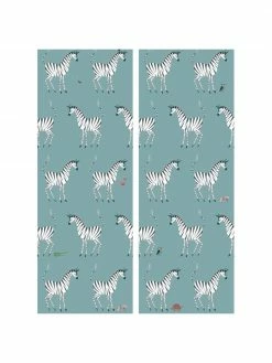 Kek Amsterdam Papier peint bleu Zebra, larg. 97 x haut. 280 cm -Enfants & bébé Soldes 2022 Papier peint bleu Zebra 2
