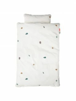 Parure de lit coton bio Sea, larg. 100 x long. 140 cm + 1 taie d'oreiller 40 x 60 cm