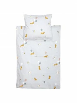 Roommate Parure de lit en satin de coton bio Magic Dogs, larg. 140 x long. 200 cm + 1 taie d'oreiller 80 x 80 cm