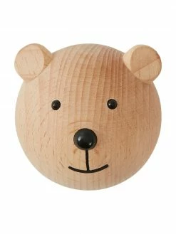 Patère en bois de hêtre Bear, larg. 5 x haut. 5 cm