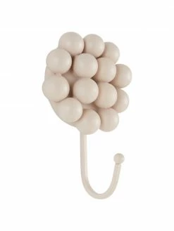 Patère porcelaine blanc crème Benevento, 2 pièces, larg. 11 x haut. 16 cm