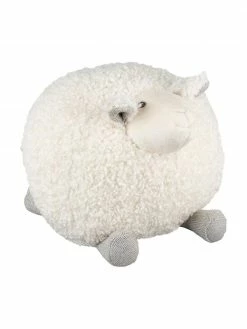 Peluche mouton blanc Shaggy, larg. 30 x haut. 30 cm