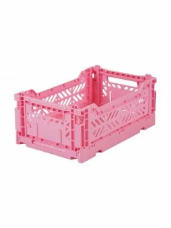 Aykasa Petite caisse de rangement Baby Pink, empilable, larg. 27 x haut. 11 cm