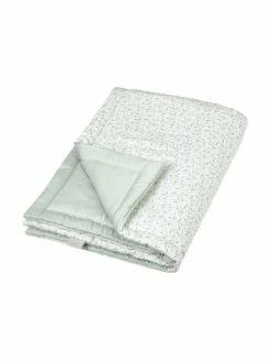 Cam Cam Copenhagen Plaid bébé coton bio Green Leaves, larg. 90 x long. 120 cm