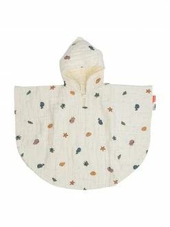 Poncho de bain coton bio Sea, larg. 67 x long. 50 cm