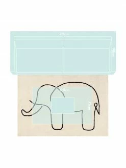 Tapis Sketchy Elephant, larg. 130 x long. 190 cmDisponibilité limitée -Enfants & bébé Soldes 2022 Tapis Sketchy Elephant 2