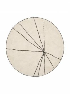Lorena Canals Tapis rond beige Trace, Ø 160 cm (taille L)