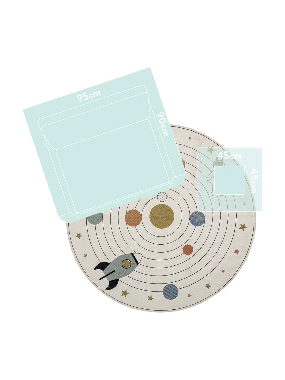 Bloomingville mini Tapis rond enfant Space, Ø 130 cm (taille S) 5 Bloomingville mini Tapis rond enfant Space, Ø 130 cm (taille S) – Image 3